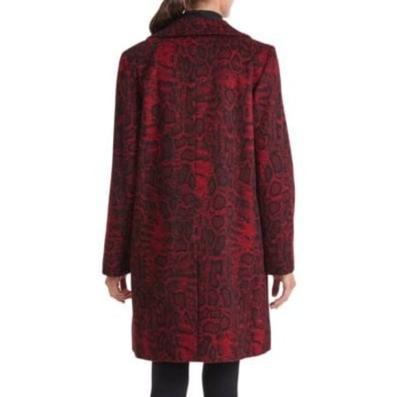 🆕SOFIA CASHMERE Python Print Wool Cashmere Single Breasted Coat 8 - Picture 2 of 10